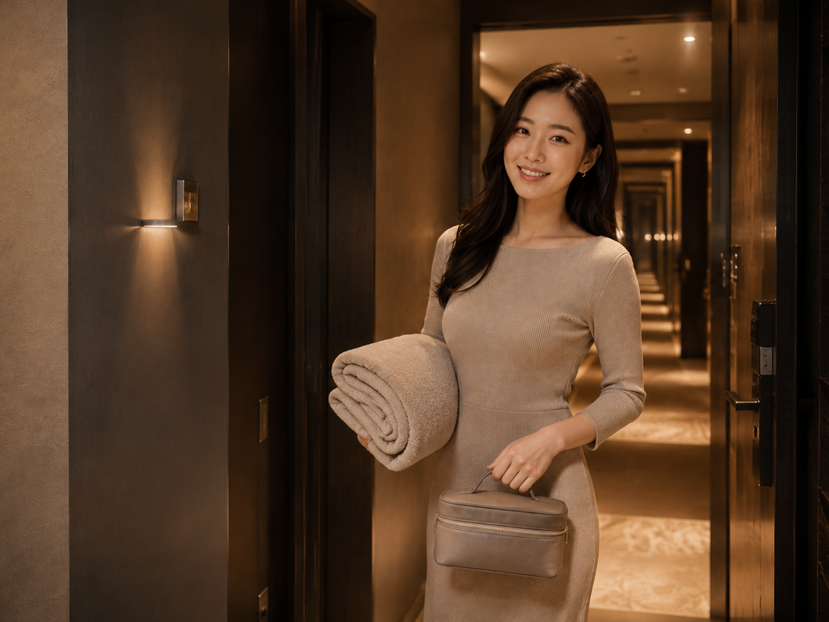 인천 영종구 방문 홈케어 일정을 준비하는 젊은 성인 한국 여성 관리사